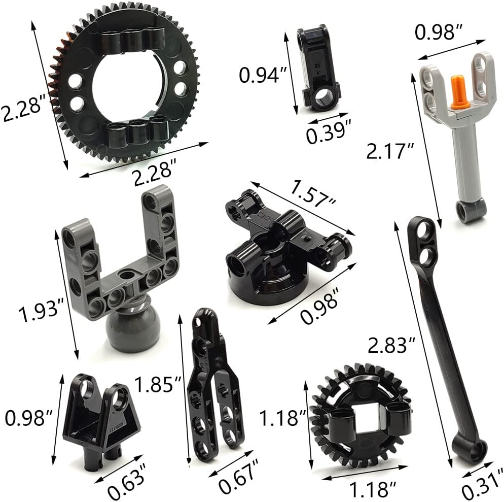 dspitwod MOC Technical Wheels Connectors Rack Gear Car Suspension Building Brick Accessories Pieces Sets STEM Learning Kits Engineering Toy Gift for Kids …