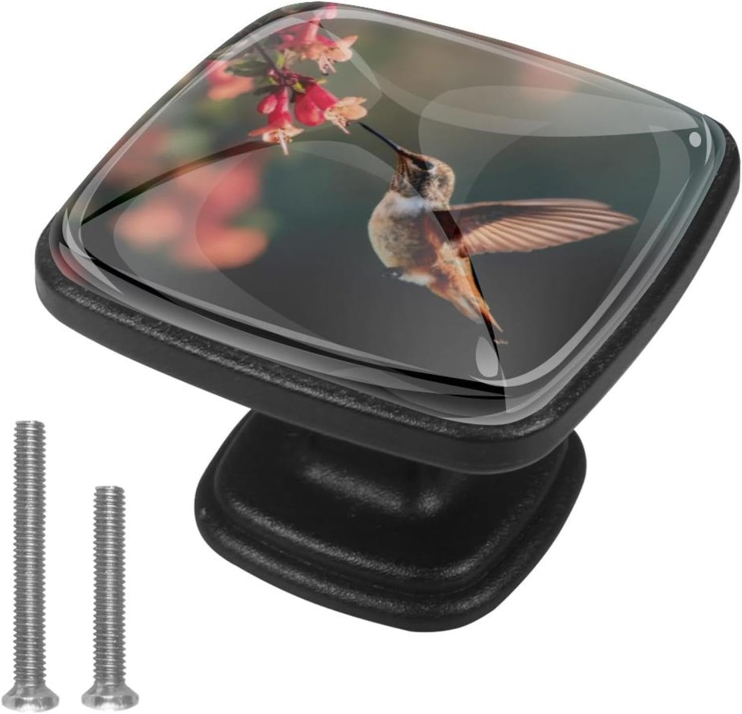 4 Pack Cabinet Knobs Drawer Pulls, 30mm Round ABS Glass Drawer Hardware Growing Butterfly Cabinet Handles with Screws for Dressers Kitchens Cupboard