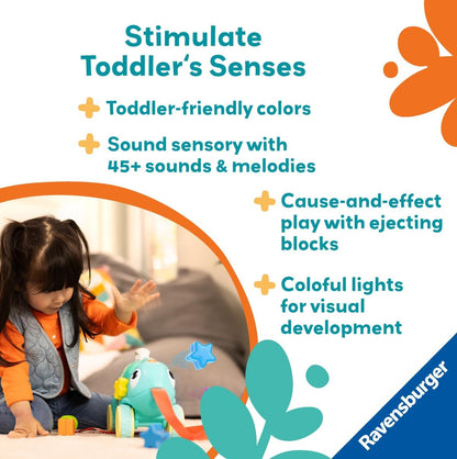 Ravensburger Play+ Colour & Shape Sorter – Chameleon | 3-in-1 Shape Sorting & Pull-Along Toy | Encourages Early Learning & First Steps | 6 Months and Up