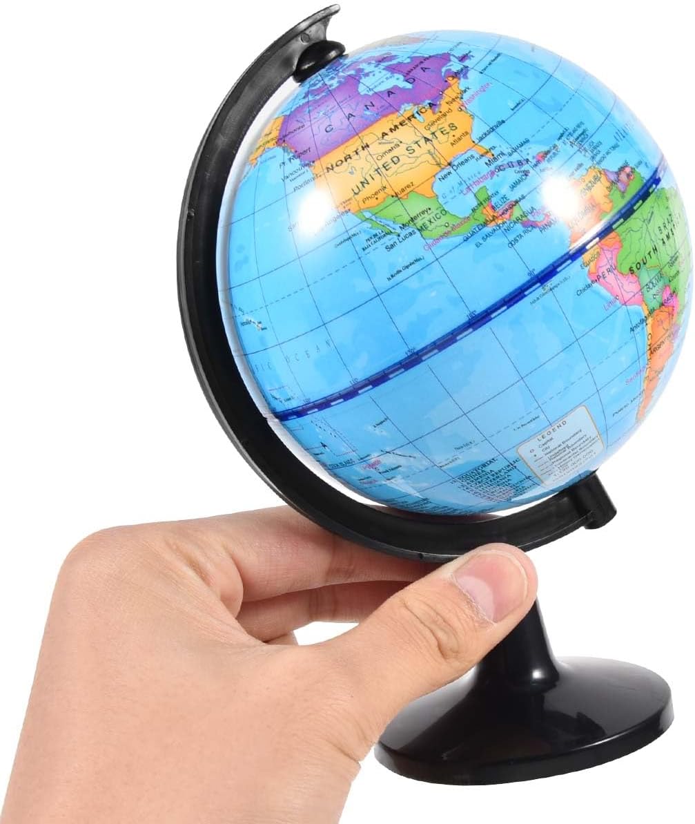 KISEER Rotating World Globe 6 Inch Spinning Earth Globe with Stand for Kids Learning Geography Classroom Education or Office Home Decorations