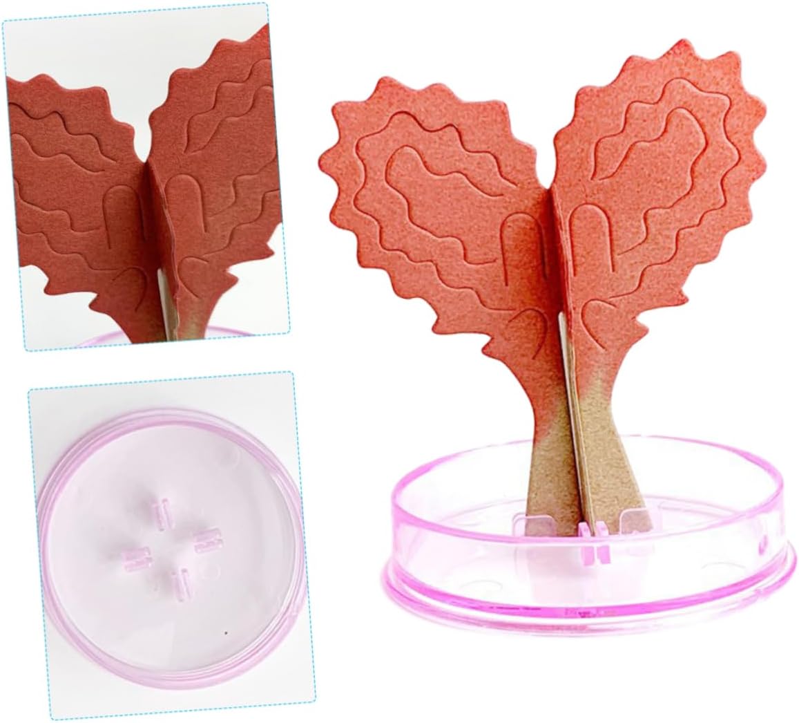 Vaguelly 2sets Valentine's Day Love Tree Toys Heart Shaped Crystals Growing Kit DIY Paper Tree Ornaments for Boys and Girls