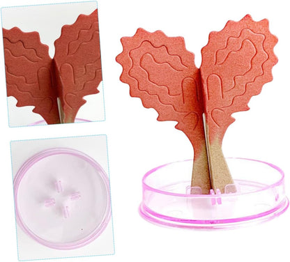 Vaguelly 2sets Valentine's Day Love Tree Toys Heart Shaped Crystals Growing Kit DIY Paper Tree Ornaments for Boys and Girls