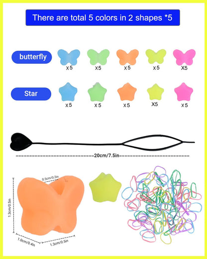 50Pcs Soft Small Silicone Beads for Hair,Hair Beads for Kids Girls Braids with 5mm Hole Glow in The Dark 5 Color(50)