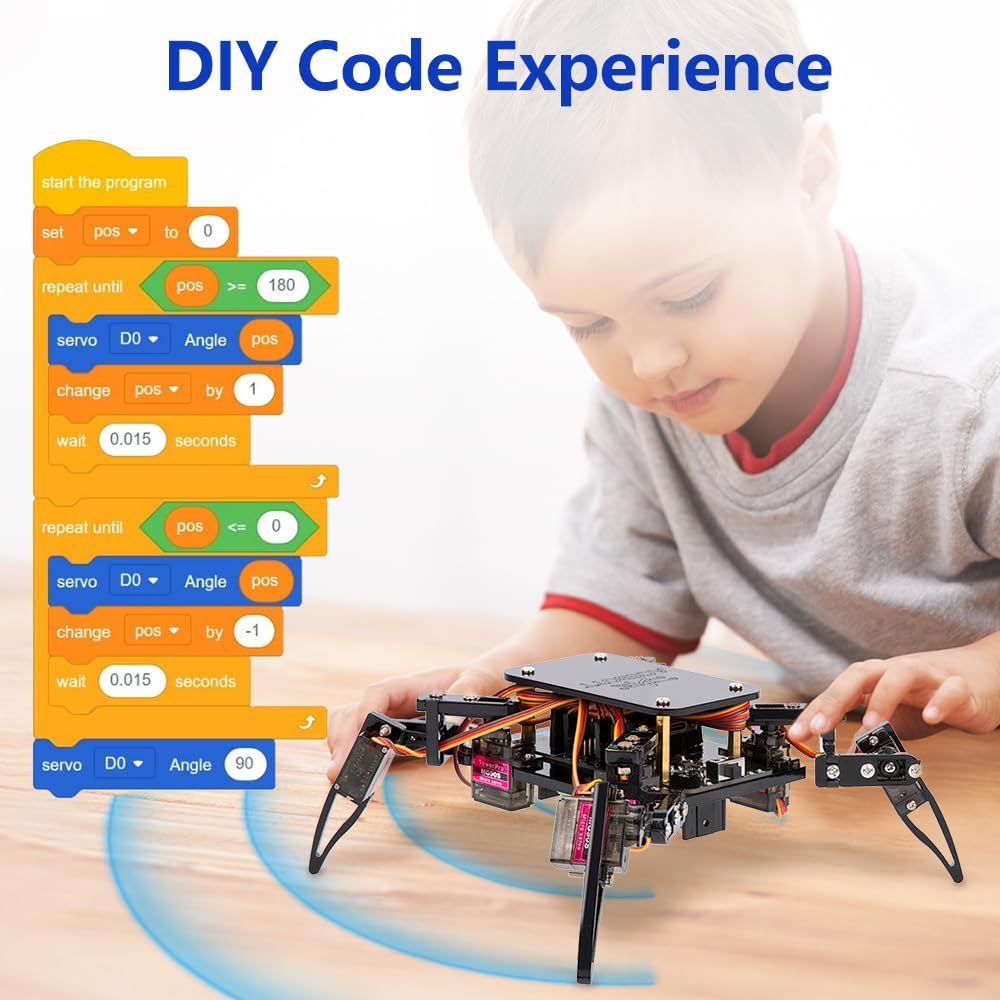 ACEBOTT Robotics for Kids Ages 12-16，Bionic Biped Robot Kit for Arduino ESP32, STEM Science Kits, Cool Engineering Building Toys, Science Coding Kit for 12+ Boys Girls Teens and Adults Unique Gifts