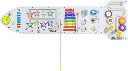 Spacocld Rocket Activity Wall Busy Board Panels - Sensory Wall Panel for Kids, Montessori Toddler Wall Activity Board(5PCS)