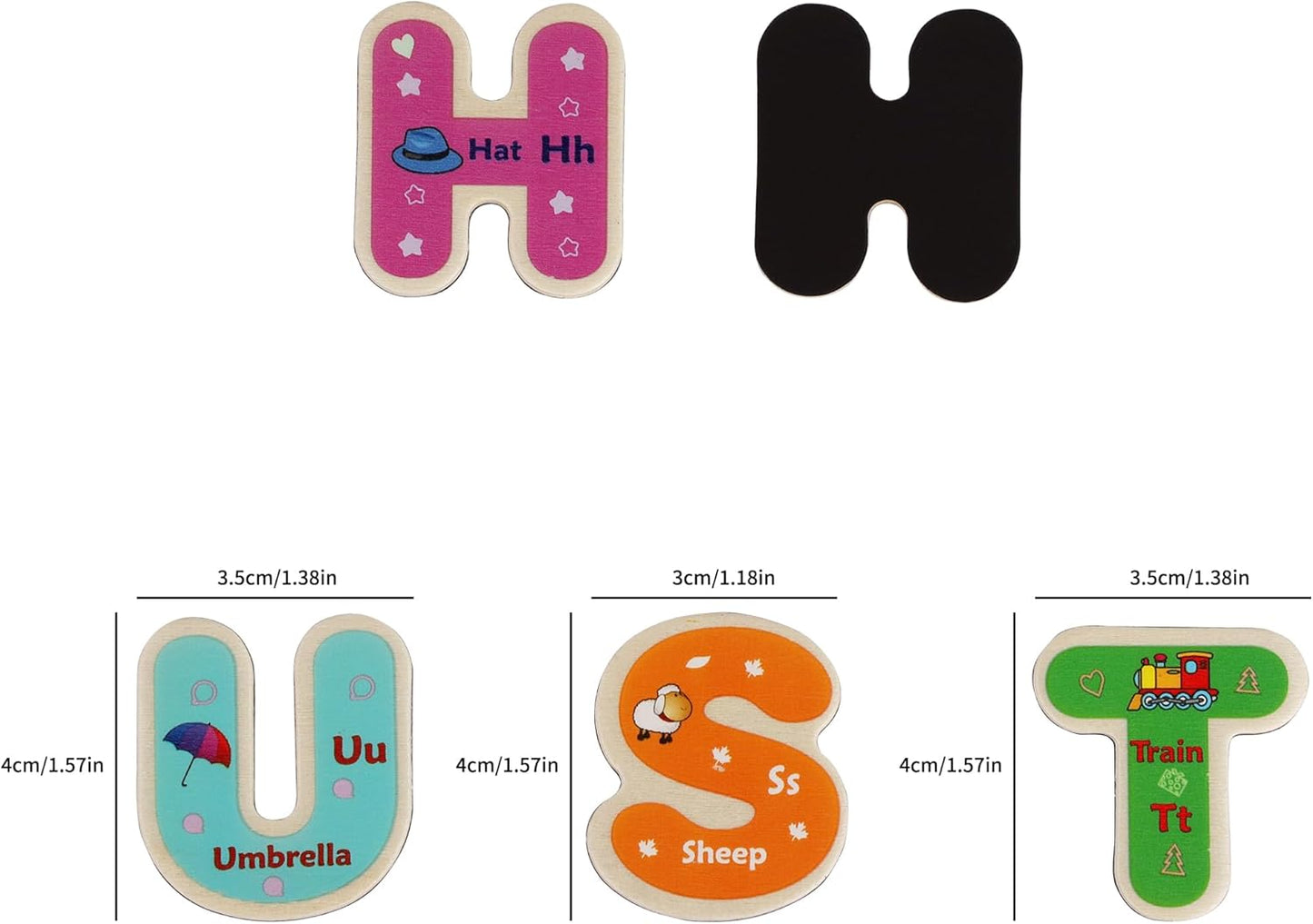 Toys of Wood Oxford Wooden Magnetic Letters and Numbers - Fridge Magnets for Kids- Alphabet Letter and Number Magnets for Children- ABC and Spelling Learning Toy