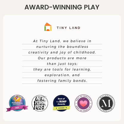 Tiny Land Montessori Toy Set for Babies 7-9 Months Senser Play Kit - 5-in-1 Wooden Learning Toys with Object Permanence Box, Sensory Ball, Stacking Cups and Mirror Puzzle,Body Board Book