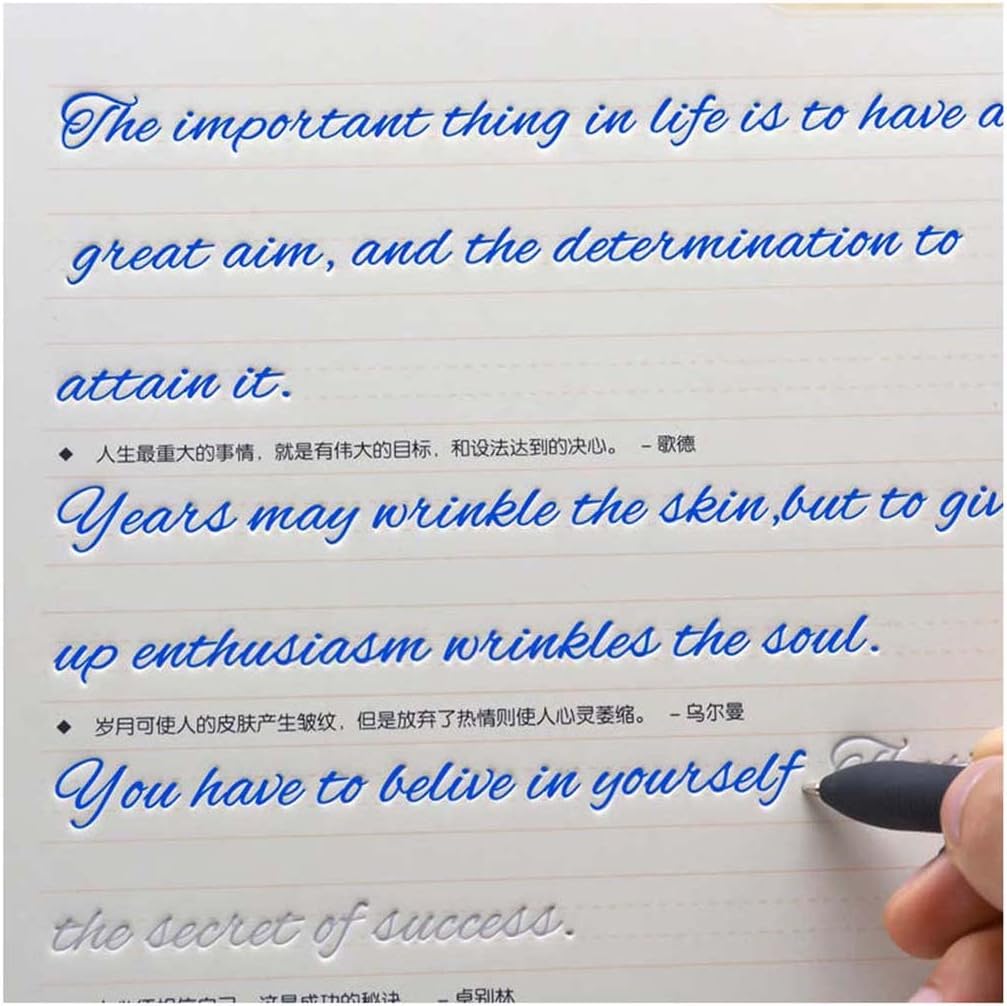 Beautiful Round English Calligraphy, Handwriting Practice Copybook Board Groove Training copybook