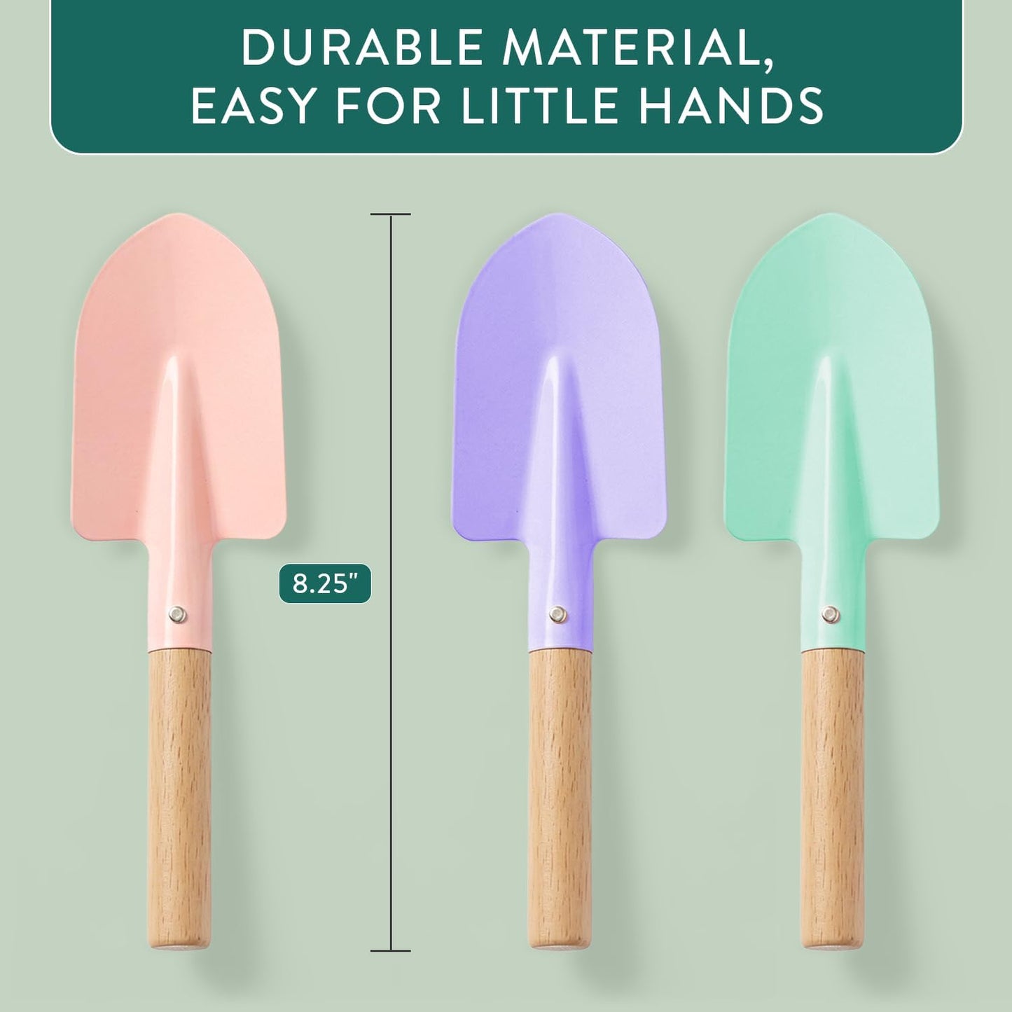Modern Sprout Pollinator Garden Gift Set - Spring Gifts for Kids - Educational Gardening Tools for Little Gardeners - Eco-Friendly Kids Gardening Set w/Trowel, Wooden Markers & Wildflower Seeds (3-pk)