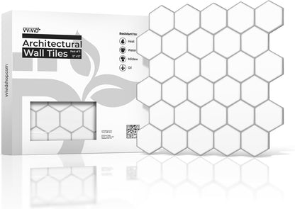 VViViD 11 Sheets Peel and Stick Grey Gloss Faux Ceramic Brick Wall Tiles, Self Adhesive Backsplash 12”x12”, 2mm Thick Kitchen, Bathroom (11 sq. ft.)