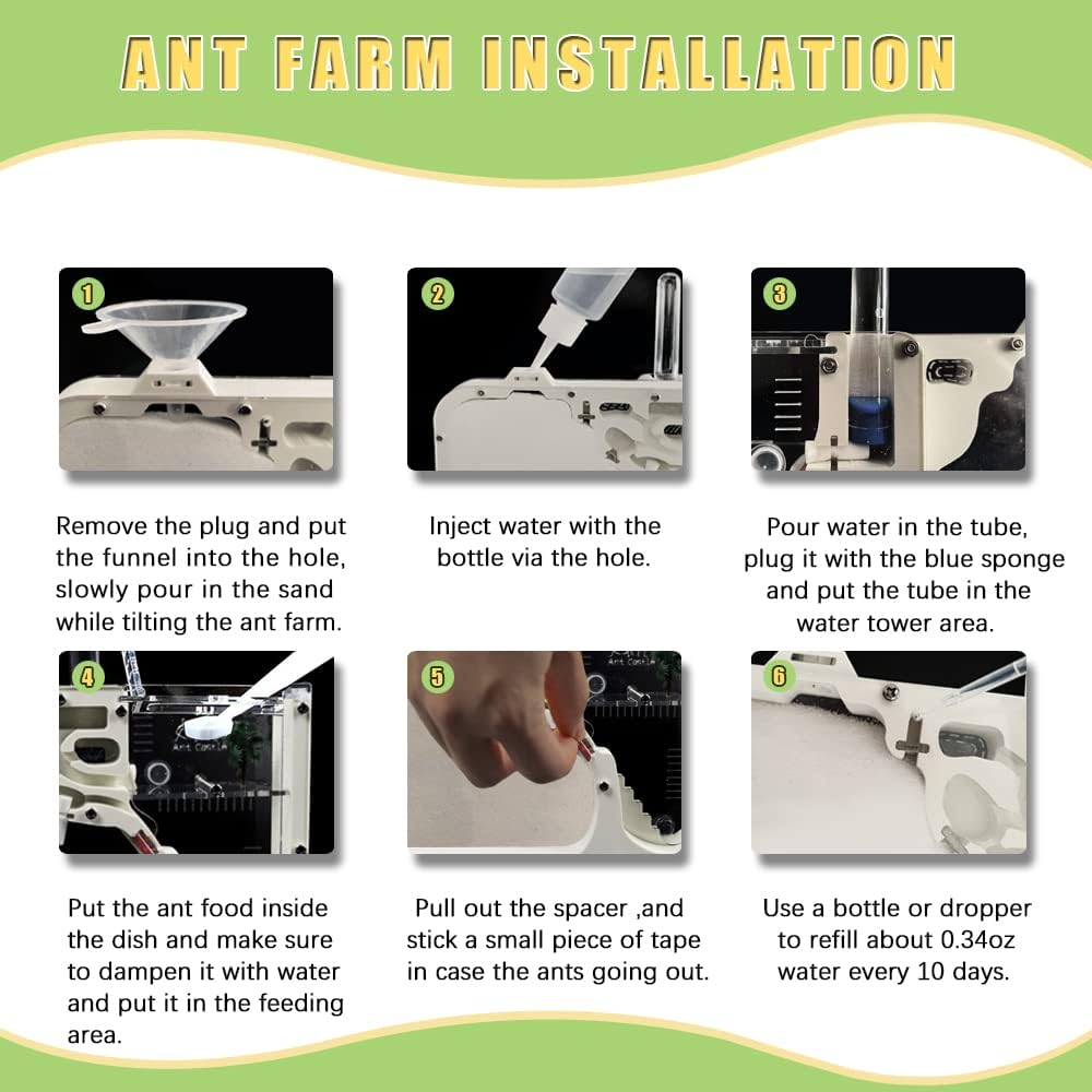 Ant Castle Farm - Live Ant Colony Observation Kit & Science Learning Habitat for Kids