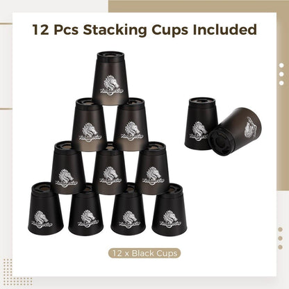 yeesport 48 Pcs Sport Stacking Cups, Sport Training Game for Challenge Competition, Plastic Stacking Cups, Classic Family Game for Kids and Adults, Red+Blue+Green+Black