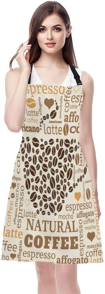 WONDERTIFY Science Education Sketch Apron,Laboratory Chemistry Book Equation Loupe Beaker Flask Glass Bib Apron with Adjustable Neck for Men Women,Suitable for Kitchen Cooking Chef Grill Bistro Apron
