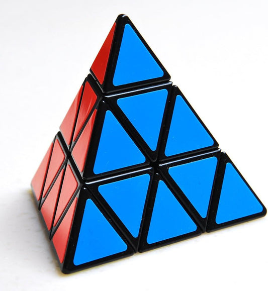 Pyramid Cube Speed Cube Glow in Dark Magic Speed Cube 3-D Brain Teasers IQ Puzzles for Kids and Adults (Black Background Sticker)