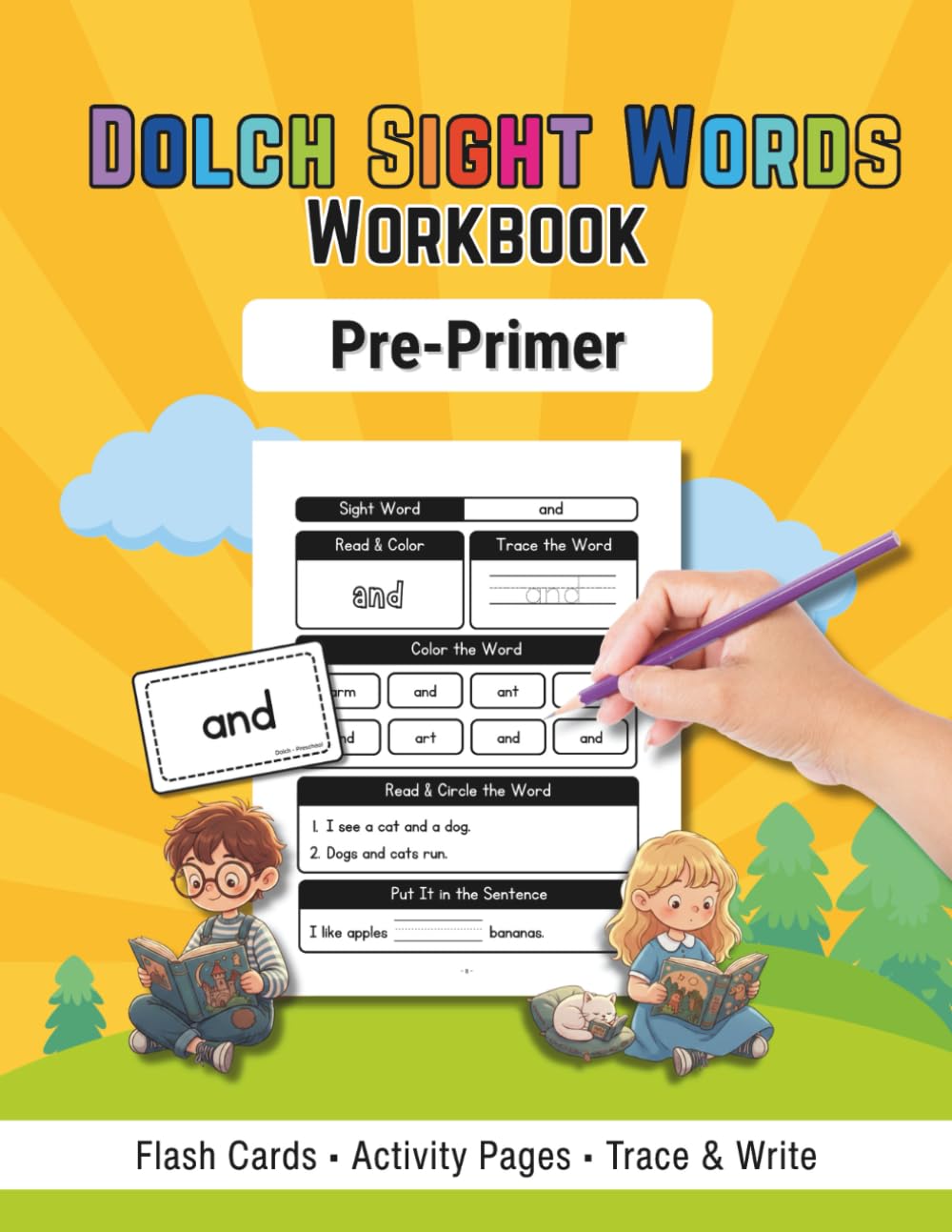 Dolch Sight Words Workbook Pre-Primer: Preschool High Frequency Words Activity Workbook with Flash Cards and Tracing Practice for Early Readers 3-4 years old