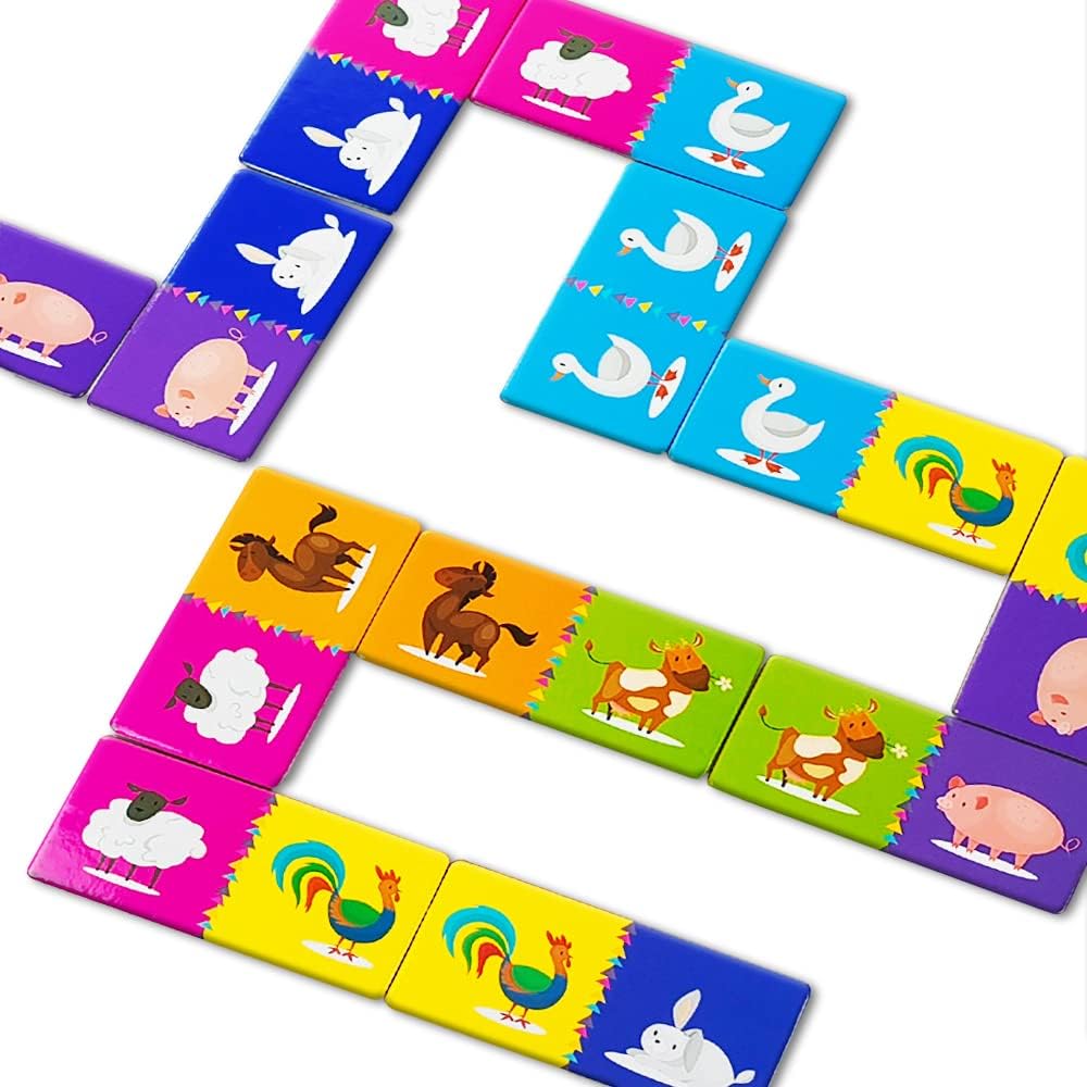 Double-Side Dominoes Games,Animal Dominoes for Kids Ages 4-8,Super Fun Family Game,Make A Great Gift for Preschool,Educational Toys for 3+ Year Old