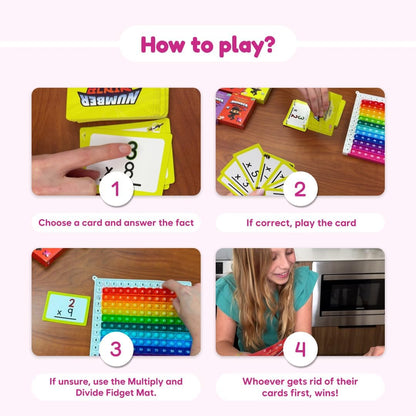 THE FIDGET GAME Number Ninja – Multiplication & Division Game for Grades 2–4 | Fun Learning Activity with Math Problems | Classroom & Homeschool Flash Cards & Strategy Play