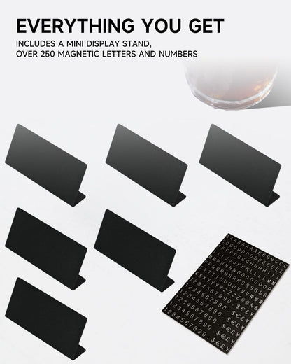 Magnetic Letter Refill Sheets for Price Display Sign, 2 Pack Mini Replacement Character Set, Numbers Letters Symbols for Menu Board, Café Bakery Counter Sign Accessories