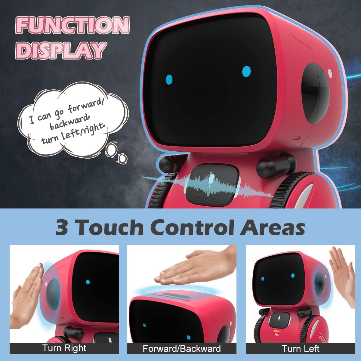 KaeKid Robots for Kids, Interactive Smart Robotic with Touch Sensor, Voice Control, Speech Recognition, Singing, Dancing, Repeating and Recording, Robot Toy for 3 4 5 6 7 8 Year Old Boys Girls