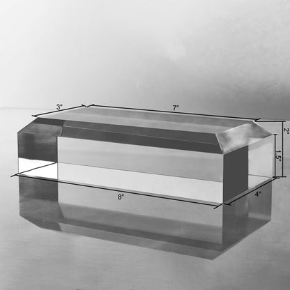 CiaoHER 2in Thickness Beveled Solid Acrylic Display Block Clear Polished Pedestal Stand Riser Solid Base (10x10)
