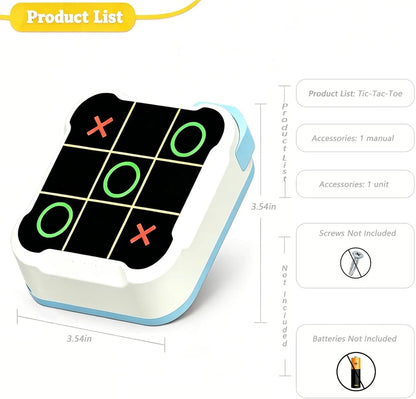 Tic Tac Toe Bolt Game,Handheld Electric Puzzle Game Console, Board Games for Kids and Adults,Gift Ideal for Kids and Adults' Birthday(Blue)