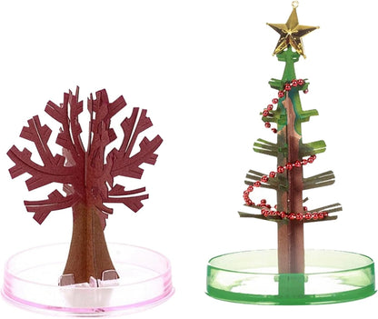 Christmas Decor Crystal Growing Kit, Mini Flower Tree Crystal Growing Cherry Blossom Paper Trees Toys Desk Decor for Kids on Birthday, Christmas Style 2
