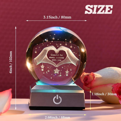 3D Solar System Crystal Ball Universe Glass Ball Space Astronomy Gift Planets Model Science Astrophysics Gifts Solar System Night Light Glass Globe Decor with 12 Colorful Modes Light Base