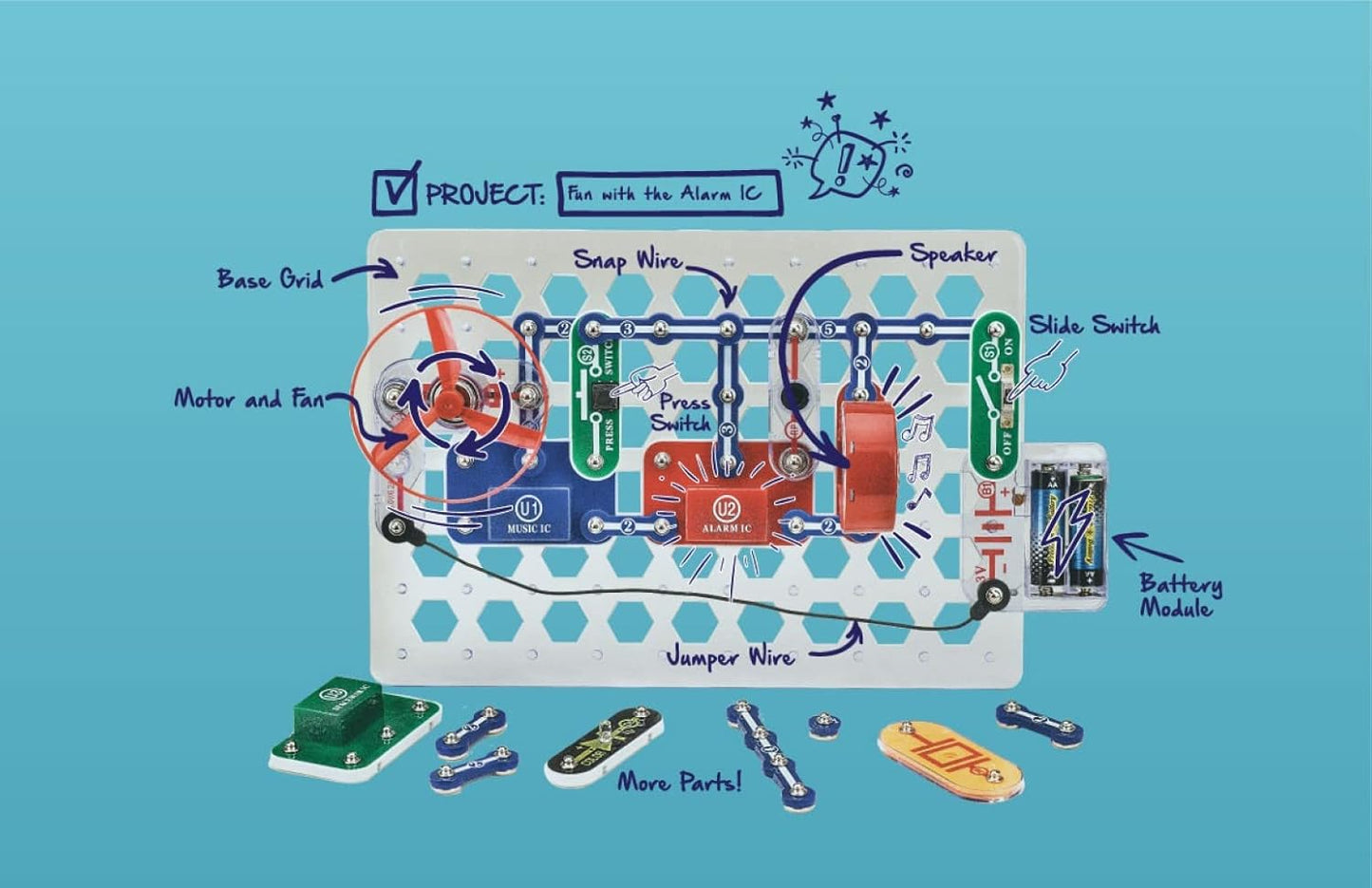 Snap Circuits Classic SC-300 Electronics Exploration Kit | Over 300 Projects | Full Color Manual Parts | STEM Educational Toy for Kids 8+ 2.3 x 13.6 x 19.3 inches
