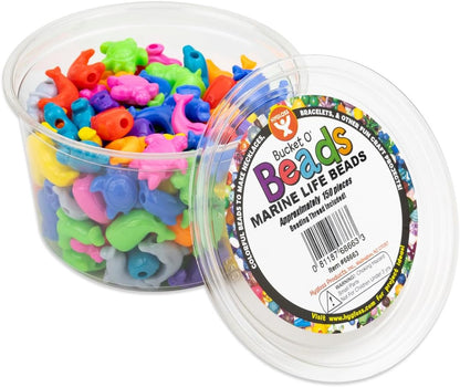 Hygloss Animal Shaped Beads 50 Pcs Plastic Zoo Safari Animal Pony Bead Charms - Colorful Craft Beads - for Kids DIY Craft Jewelry Making Necklace Bracelet Supplies, Resealable Container