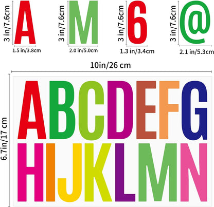 480 Pcs Waterproof 3" Vinyl Alphabet & Number Stickers - Self-Adhesive for Mailboxes, Windows, Doors, Signs, Vehicles & More, Black