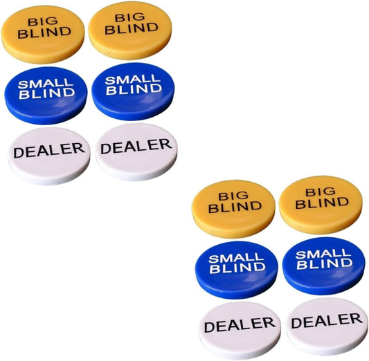 SAFIGLE 4 Sets Big and Small Blind Banker Code Texas Holdem Game Chips Bingo Game Tokens Bingo Game Supplies