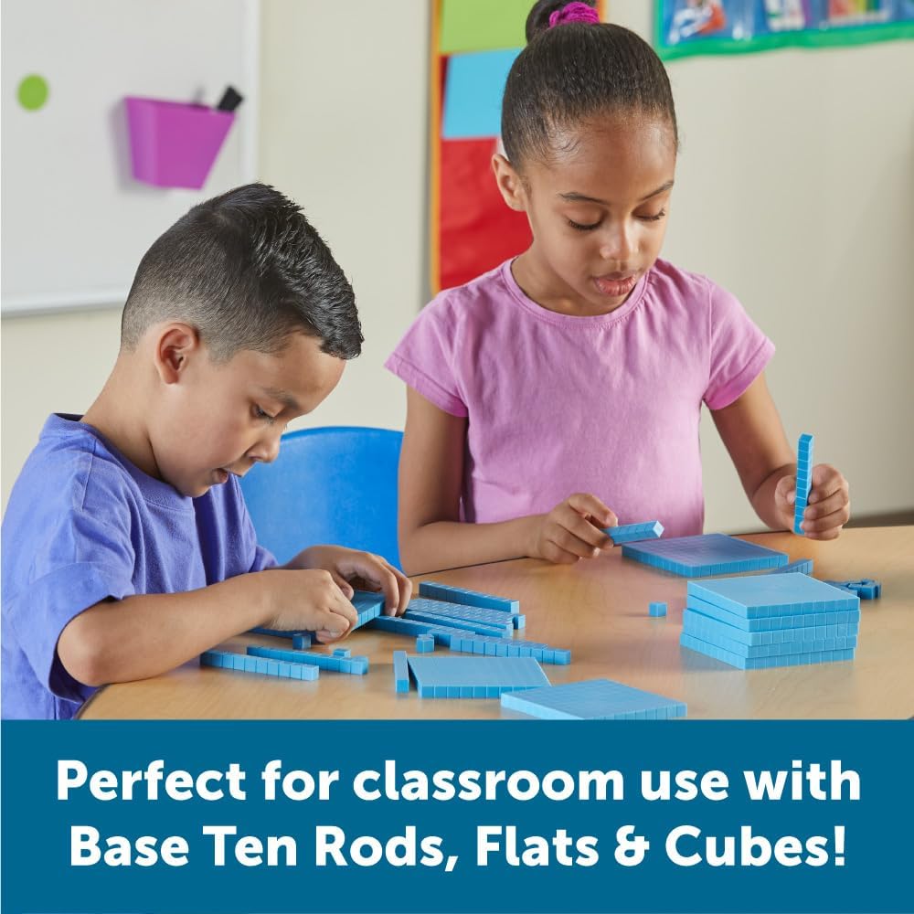 Learning Resources Base Ten Blocks Smart Pack - 121 Pieces, Ages 6+, Grades 1+, Math First Grade Games, School Supplies