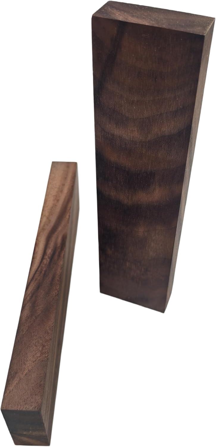 2PCS Unfinished Walnut Wood Blocks for DIY Crafting,Scroll Saw, Woodworking, Wood Carving,Burning,Laser Cutting,Engraving, CNC Cutting, Painting, Fretwork (5.9 x 1.96 x 0.78)