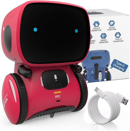 98K Kids Robot Toys for Girls and Boys, Touch and Voice Control Robots Interactive Smart Talking Robots Intelligent Partner and Teacher with Singing, Dancing, STEM Toy Gifts for Kid Age 3 and Up