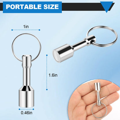 Keychain Magnets, Magnetic Key Chain for Testing Brass, Neodymium Pocket Magnet Key Holders with Strong Magnetic Black Rare Earth, Precious Metal Verifier for Gold & Silver Testing Kit -12 Pack