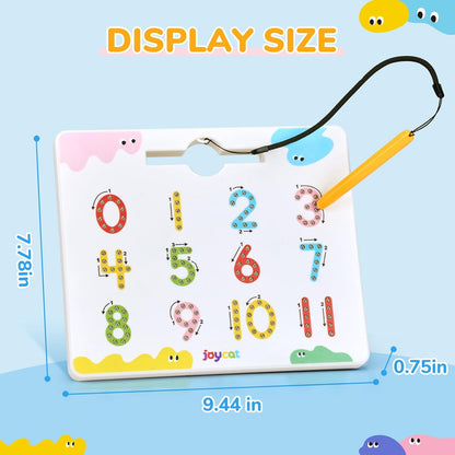 JoyCat Magnetic Letter Tracing Board, 2-in-1 Double-Sided ABC Magnets for Kids Ages 3-5, Uppercase & Lowercase Letter Writing Practice - Preschool Learning Toys, Road Trip Car Activities for Toddlers