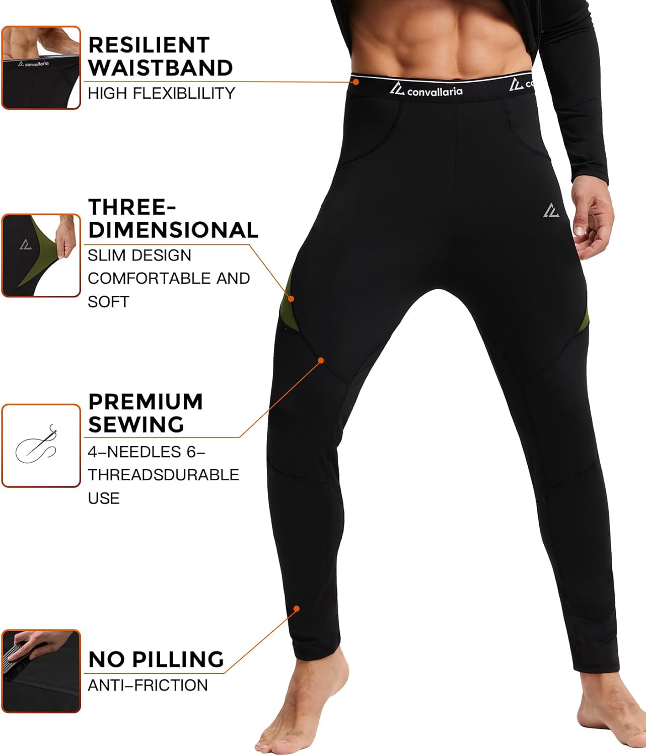 CL convallaria Thermal Underwear Long Johns Set Mens Winter Gift Hunting Gear Sport Base Layer Bottom Top - Colors B