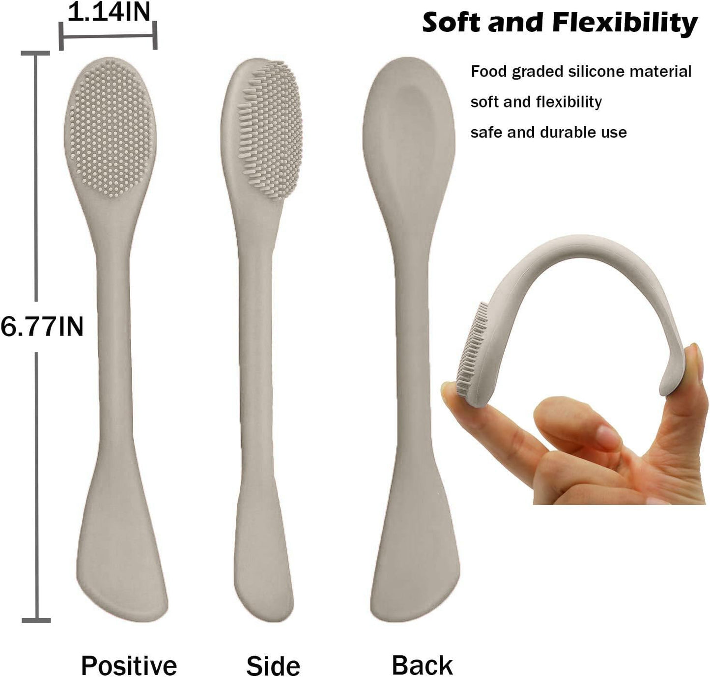 RamPula Silicone Face Mask Brush, Face Scrubber for Gentle Exfoliating & Hairless Moisturizers Applicator Tools for Apply Mud, Clay, Charcoal Mixed Mask, Cream, Lotion