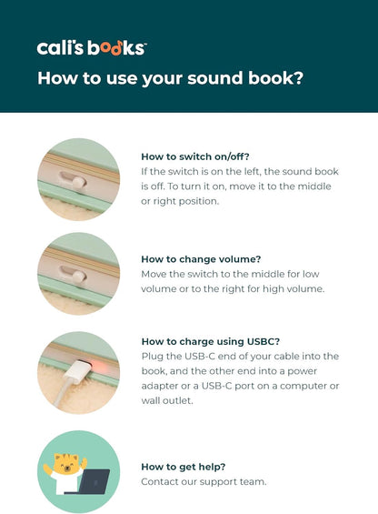 Cali's Books Rock Music Books for Toddlers 1-3 - Singing Button Sound Board Book for 2 Year Old Children, Musical Toddler Rock Songs Toys, 18 Month Interactive Learning Toy, USB-C Rechargeable