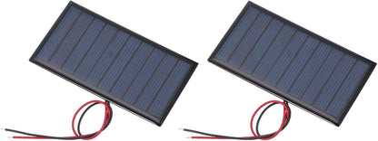 MECCANIXITY 2 Pcs 5.5V 0.44W 70mA Mini Solar Panels, Small Polycrystalline Solar Cell Panel with 2 Cable for DIY Electric Toy Materials Kits Charger, 60mm x 60mm
