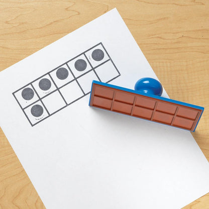 Learning Resources Ten Frame Stamp, Classroom Math Visuals Stamp, 2 Pieces, 21⁄4”H x 6”W