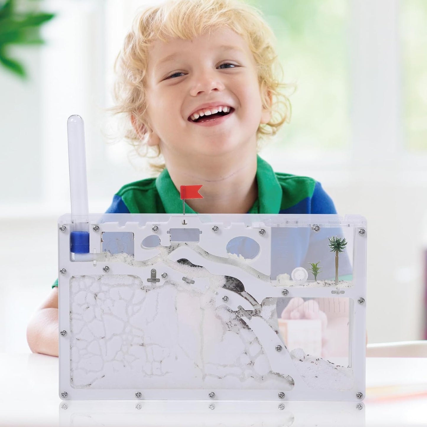 NAVAdeal Sand Ant Farm Castle 2023 Habitat Educational & Learning Science Kit Toy for Kid & Adult, Study of Ecosystem, Behavior of Ant Colony, Explore The World at Home School (Live Ant NOT Included)