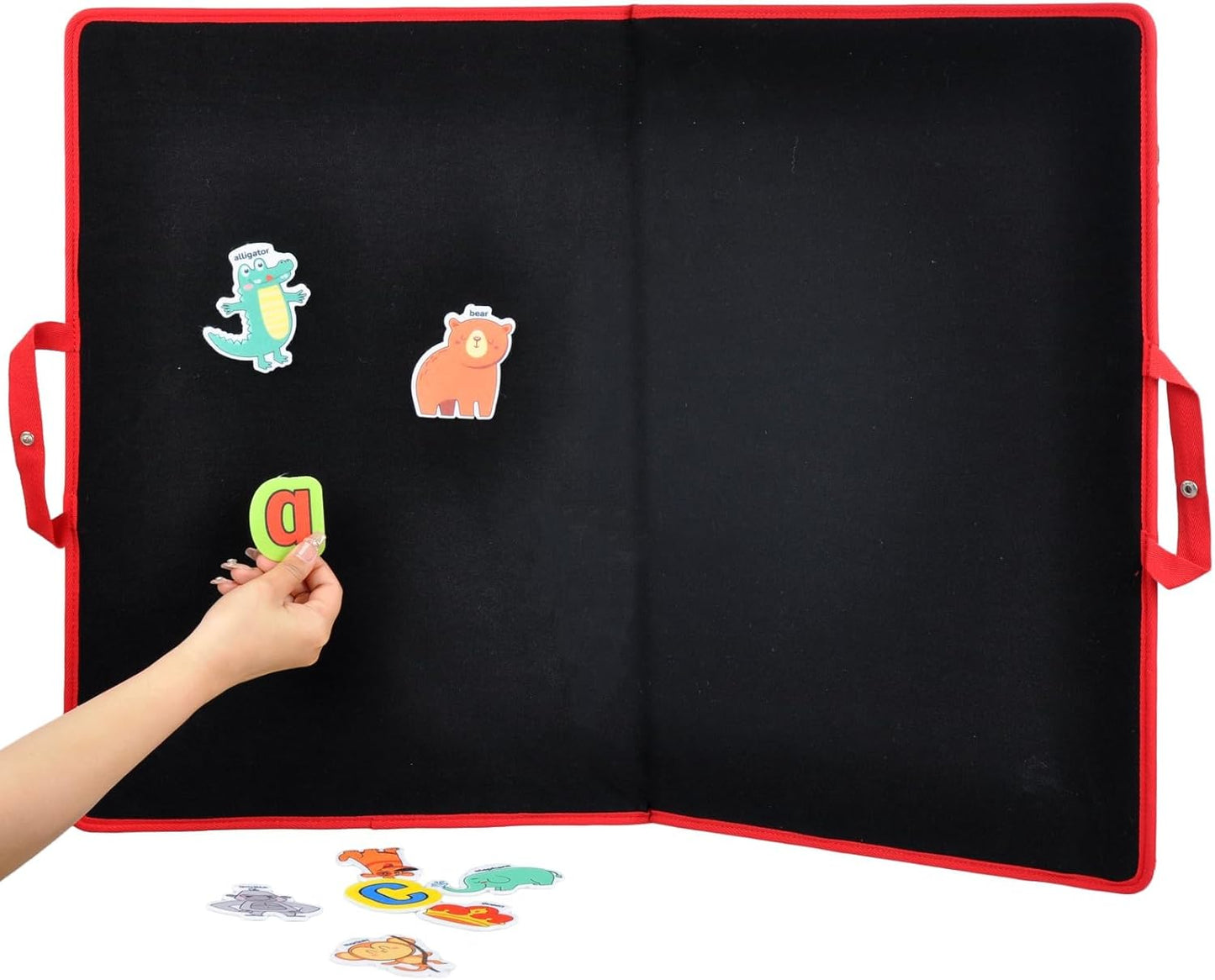 CHEFAN Foldable Felt Board for Toddlers 22 x 13, Freestanding Flannel Board for Kids, Preschool Classroom and Daycare Storytelling Display, Compatible with Felt Set, Blue