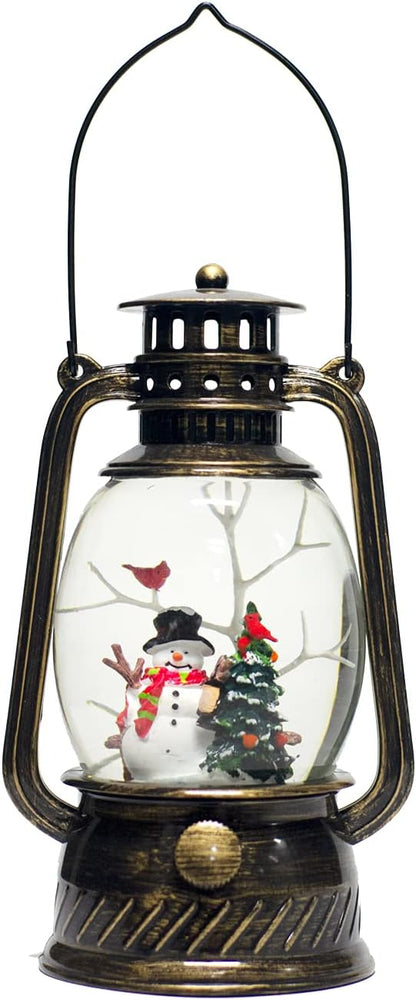 Musical Christmas Snow Globes Lantern, 7.87" Lighted Electric Snowglobes with 8 Holiday Songs 6H Timer Dual Power, Snowman Christmas Ornaments Snow Globe for Kids Adults Xmas Decor Gifts for Men Women