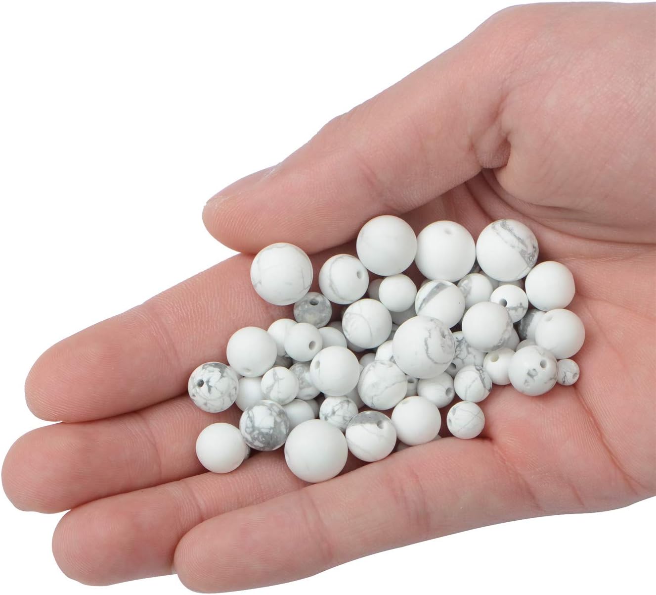 NCB 100pcs Original Natural Stone Beads Gemstone Round Loose Beads 6mm 8mm 10mm (Blue Aventurine, 6mm 100Beads) - Colors B