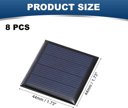 MECCANIXITY 8PCS 1.5V 0.09W 0.06A Mini Solar Panels for Solar Power, Small Solar Photovoltaic Cells Charge DIY Electric Toy Materials Solar System Kits, 1.18" x 1.18"