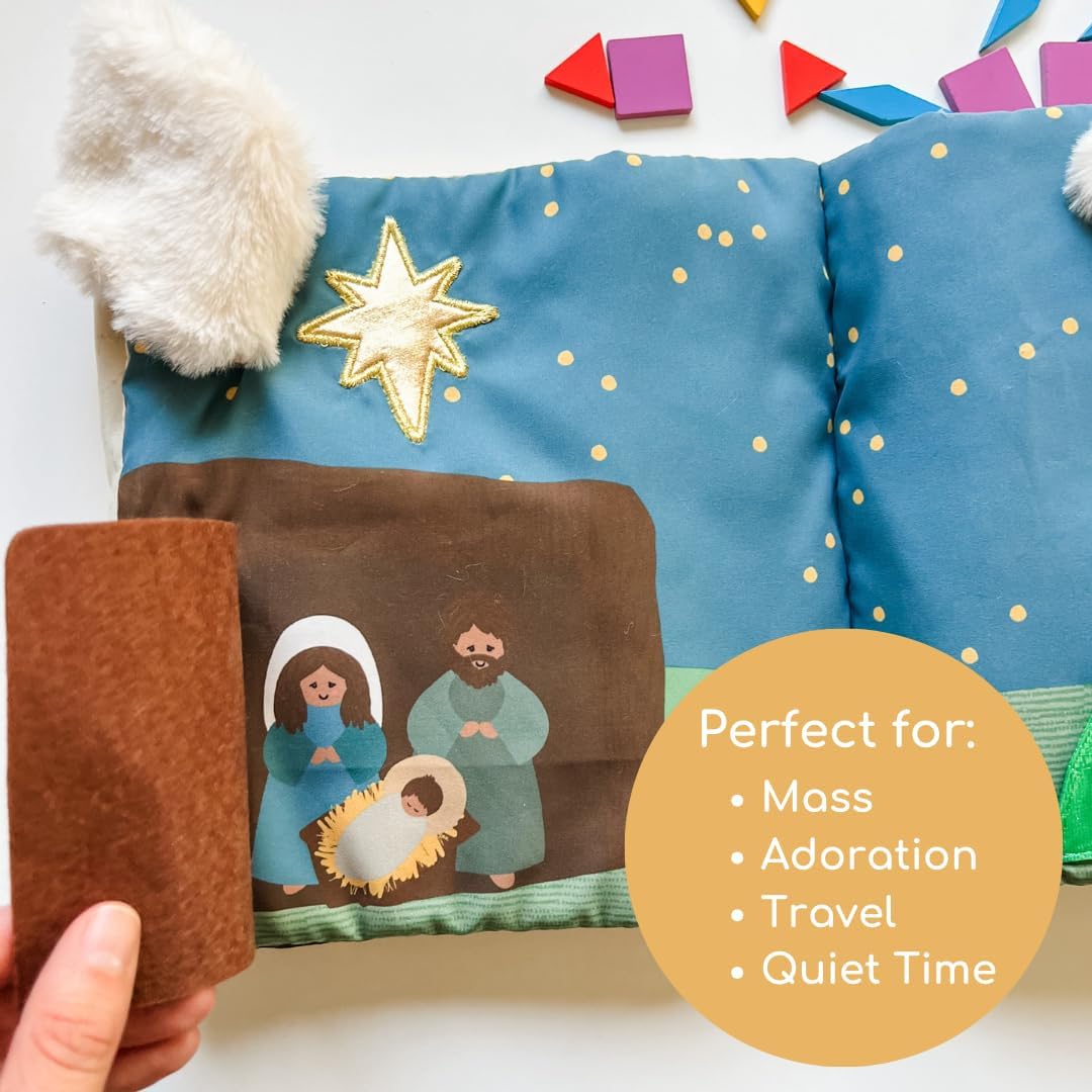 Rosary Quiet Book for Babies and Toddlers - Explore The Mysteries of The Rosary Through Play - Interactive Faith-Based Sensory Learning - Ideal for Family Prayer and Baptism Gifts