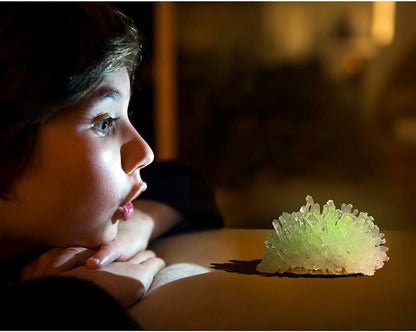 4M: Glow Crystal Growing Kit - DIY Science, Make Your Own Glow-in-The-Dark Mineral Specimen, Chemistry Set, Geology Experiment, STEM Project, Kids 10+
