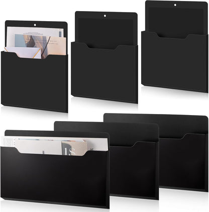 Fuutreo 6 Pcs Magnetic Wall File Organizer Magnetic Wall File Holder Refrigerator Magazine Holder for Mail Letters Paper(Aqua Green,Vertical-large)