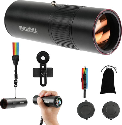 2026 New ED+LAK 12X33 Handheld Monocular Telescope Waterproof with Phone Adapter,PXA&FMC&BAK4 Lens,Ultra Clear High Power Pocket Small Compact Monocular for Kids&Adults Travel Birdwatching Hiking